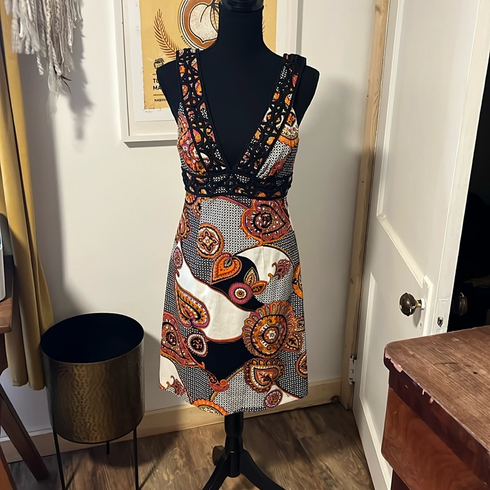 Trina Turk Deep V dress size 4
